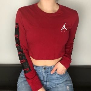 red jordan crop top